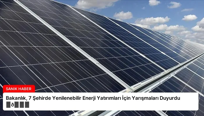 Bakanlık, 7 Şehirde Yenilenebilir Enerji Yatırımları İçin Yarışmaları Duyurdu ⏬👇