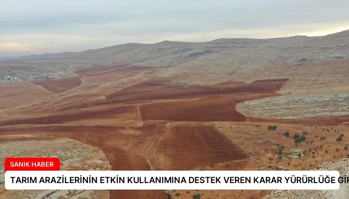 TARIM ARAZİLERİNİN ETKİN KULLANIMINA DESTEK VEREN KARAR YÜRÜRLÜĞE GİRDİ