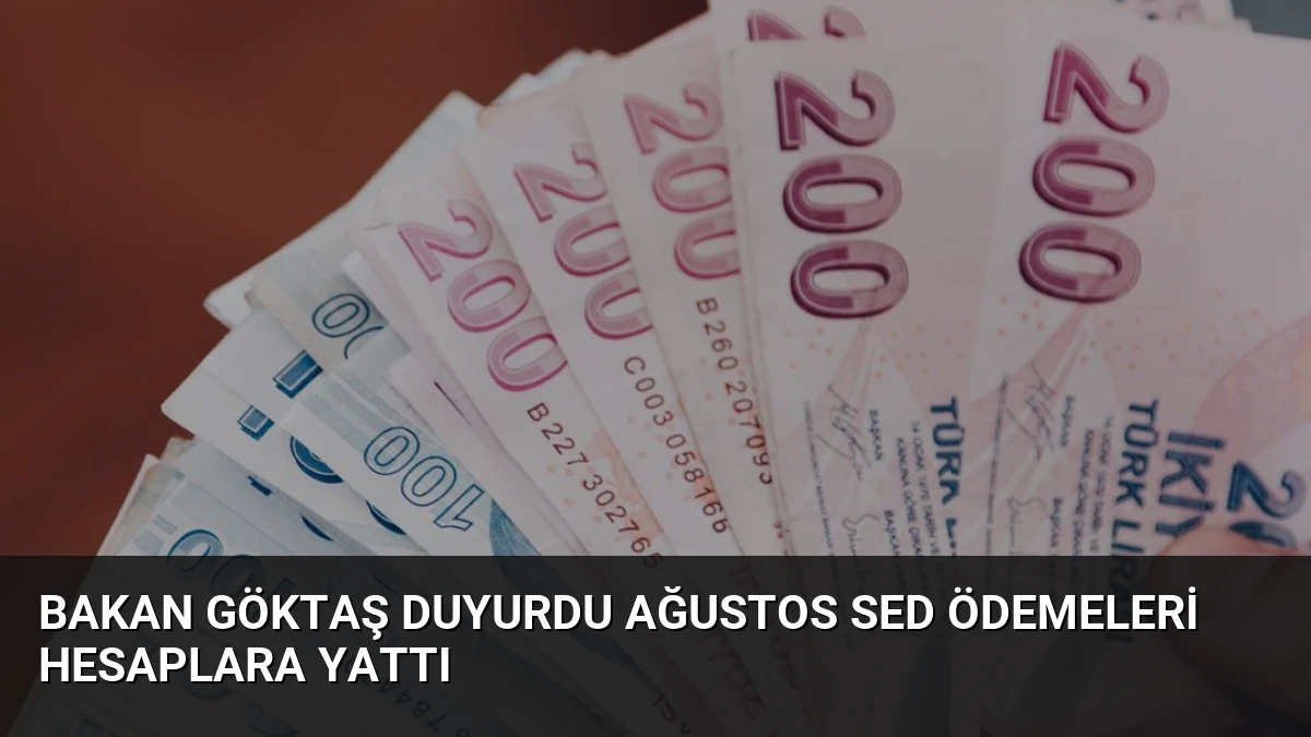 Bakan Göktaş Duyurdu Ağustos SED Ödemeleri Hesaplara Yattı